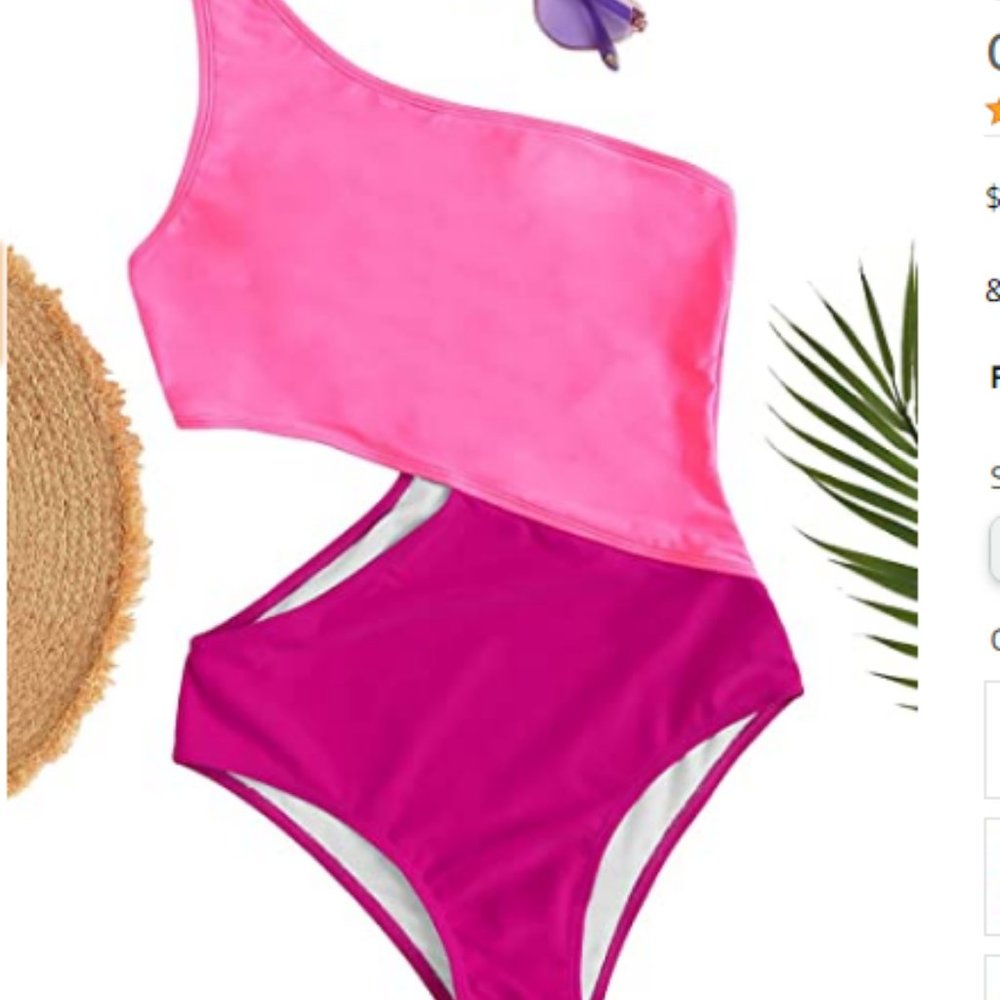 Women's Bathing Suits One Shoulder - Picture 3 of 6